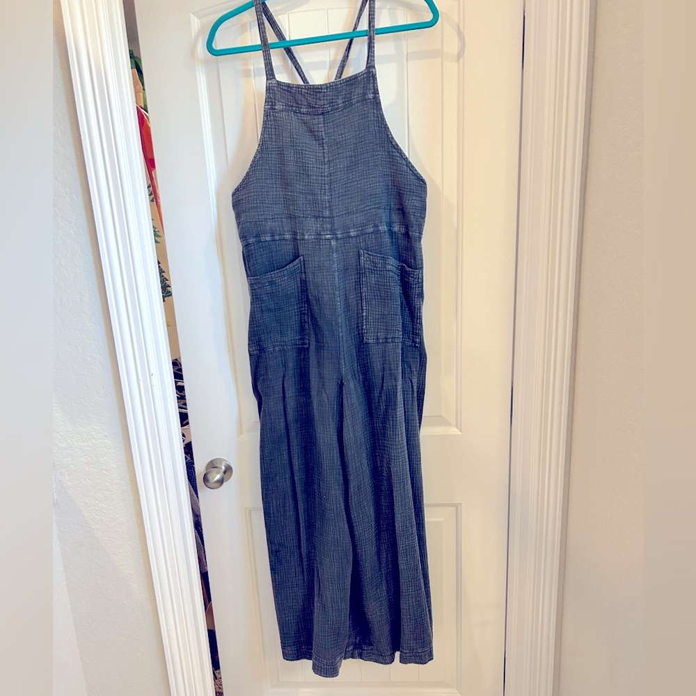 Adjustable linen romper